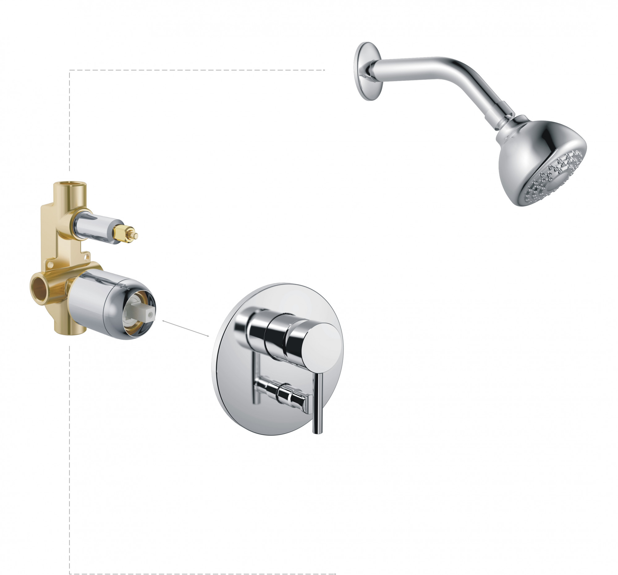 HB80297-2 Встраиваемая душевая система , хром Haiba 