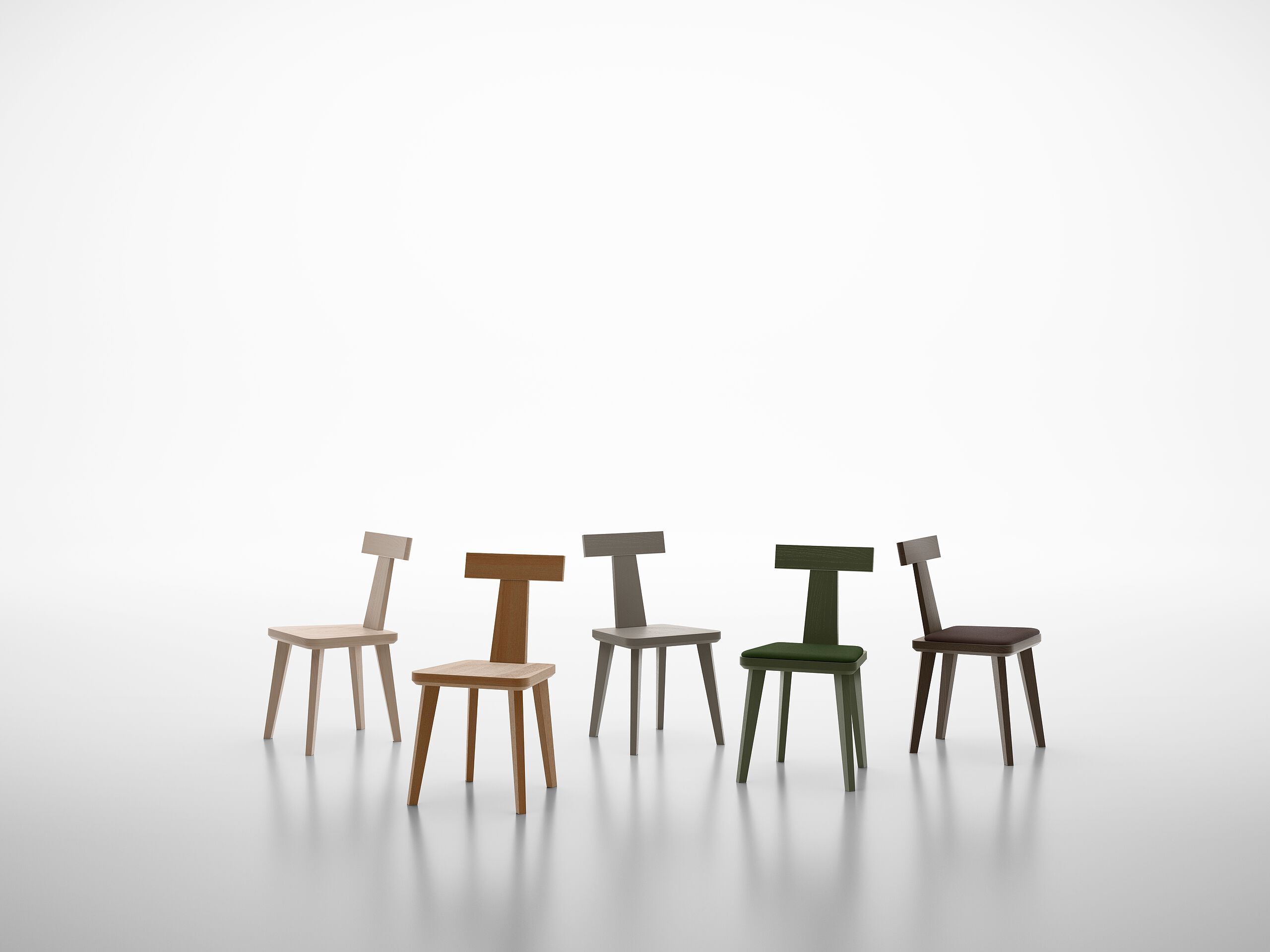 Деревянный стул с мягким сиденьем SIPA T Coffee ARCH-00042585 - Вид №4