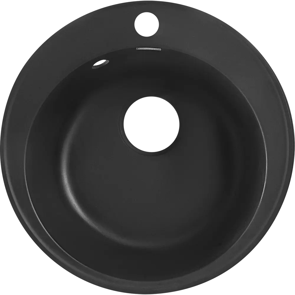 Кухонная мойка GRANFEST Quarz GF-Z-08 чёрная круглая 85226449 STLM-0060142 - Вид №2