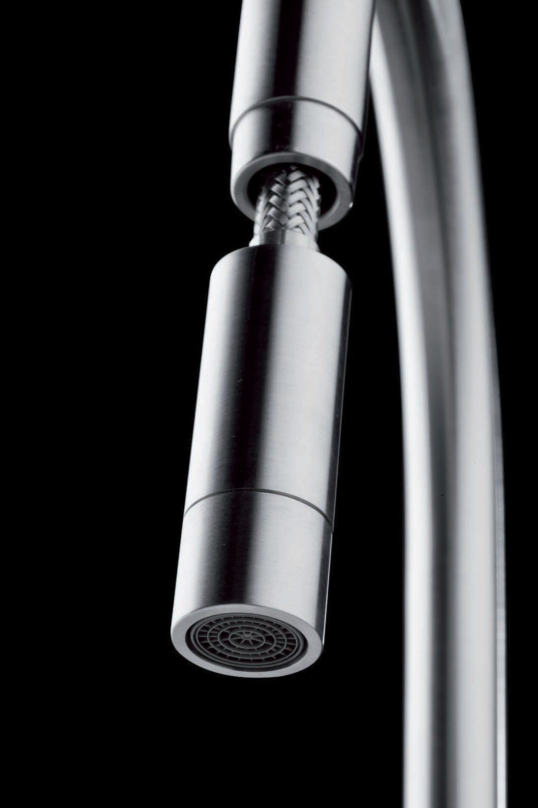 Смеситель для кухни из нержавеющей стали со съемным ручным душем MGS F2 ARCH-00092008 - Вид №5