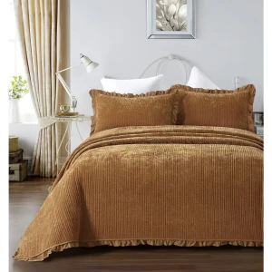 91493990 Покрывало Arya home Clouds 180x240 см полиэстер цвет золотой STLM-1022363