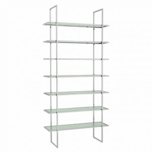 Стеллаж металлический со стеклянными полками 225х120 см прозрачный Twist DELIGHT COLLECTION  00-3883287 Хром