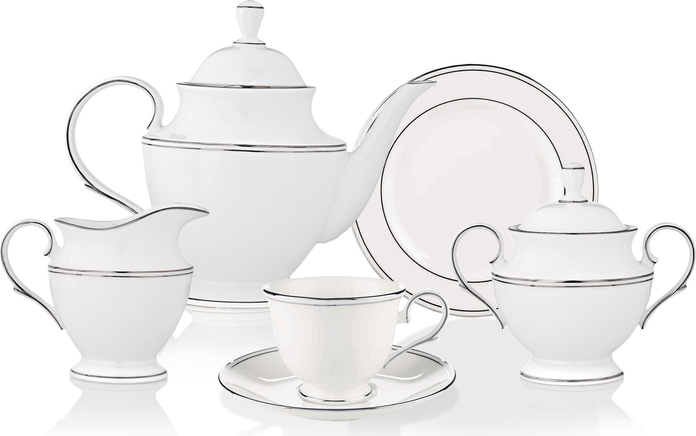 10667306 Lenox Сервиз чайный Lenox "Федеральный,платиновый кант" на 6 персон 21 предмет Фарфор костяной 