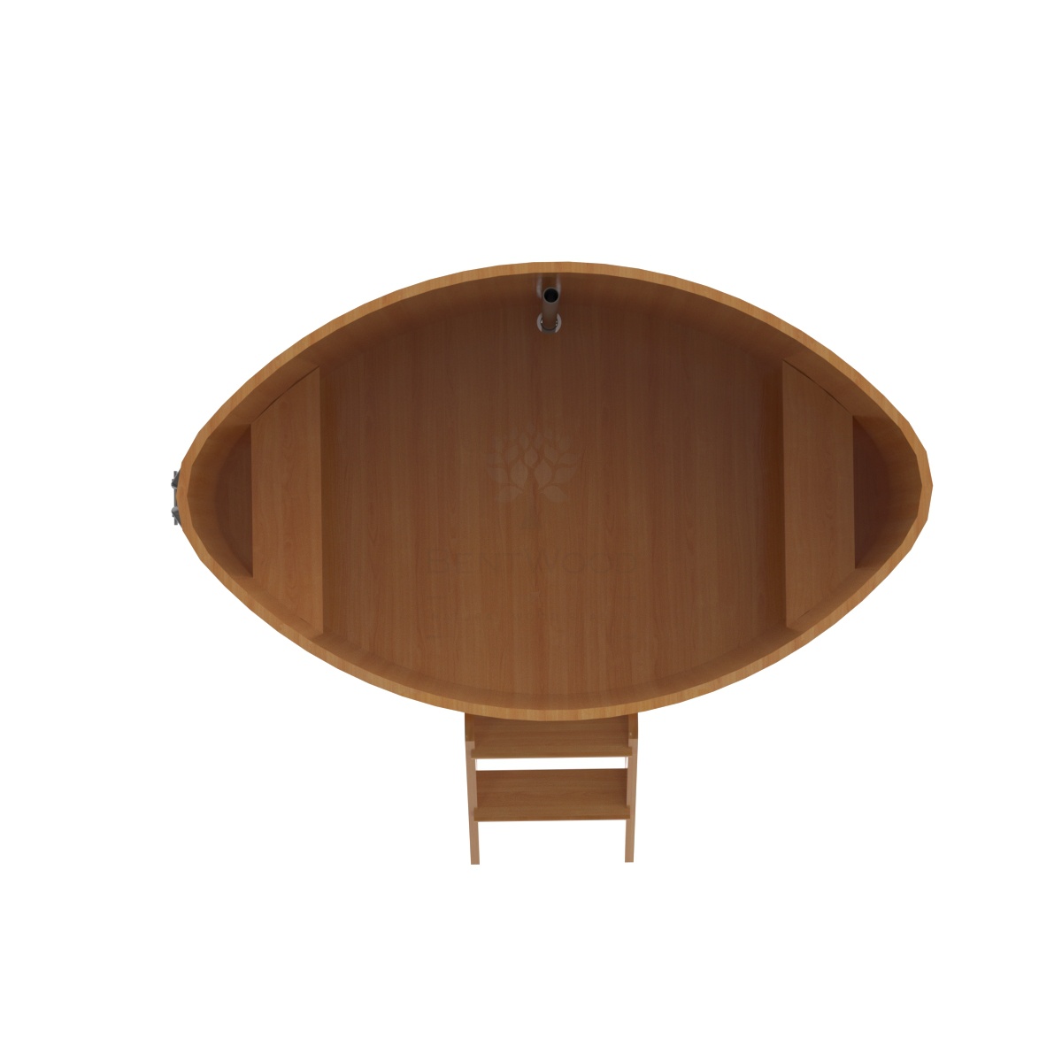 1187 Купель овальная из лиственницы 1,15х1,83х1,1 натуральная премиум Alyarus  - Вид №4