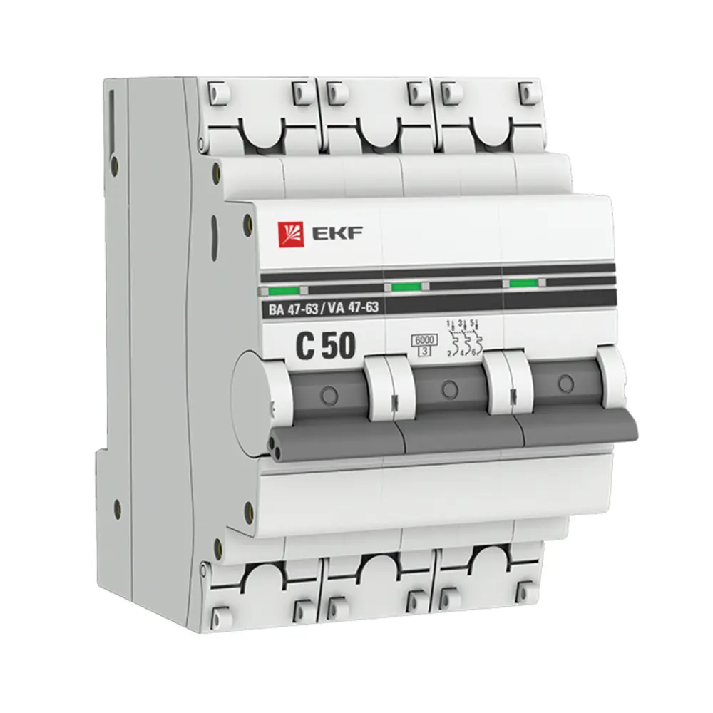 Автоматический выключатель EKF PROxima ВА47-63 3P C50 А 6 кА 82421338 STLM-2068855 