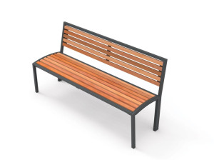 Деревянная скамья со спинкой