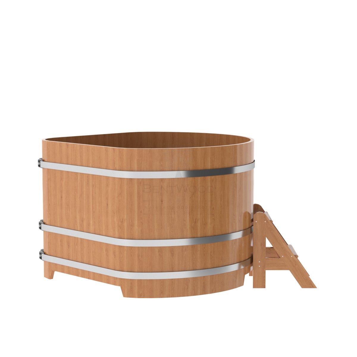 1361 Купель угловая из дуба 1,37х1,37х1,0 натуральная Alyarus  - Вид №2