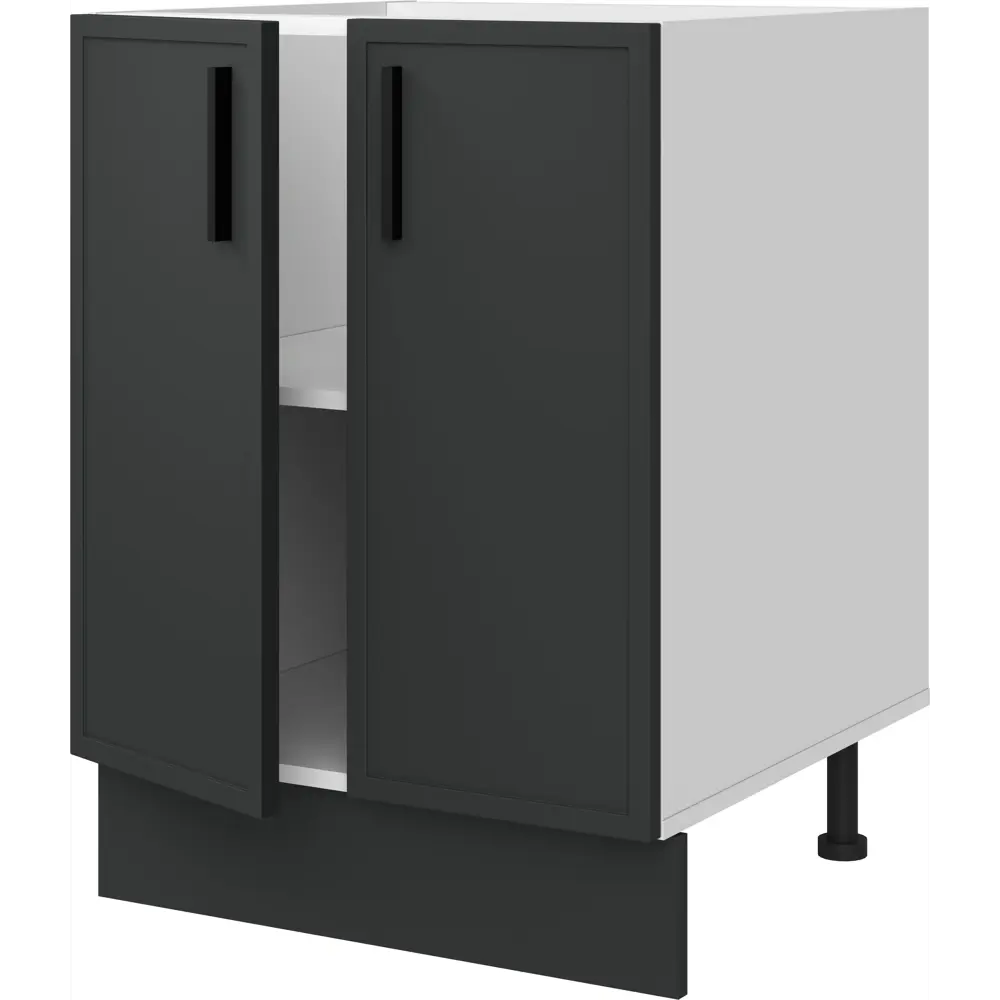 DELINIA Напольный кухонный шкаф Неро в графитовом цвете 60х82.5х58 см 86586487 STLM-0070500 - Вид №2