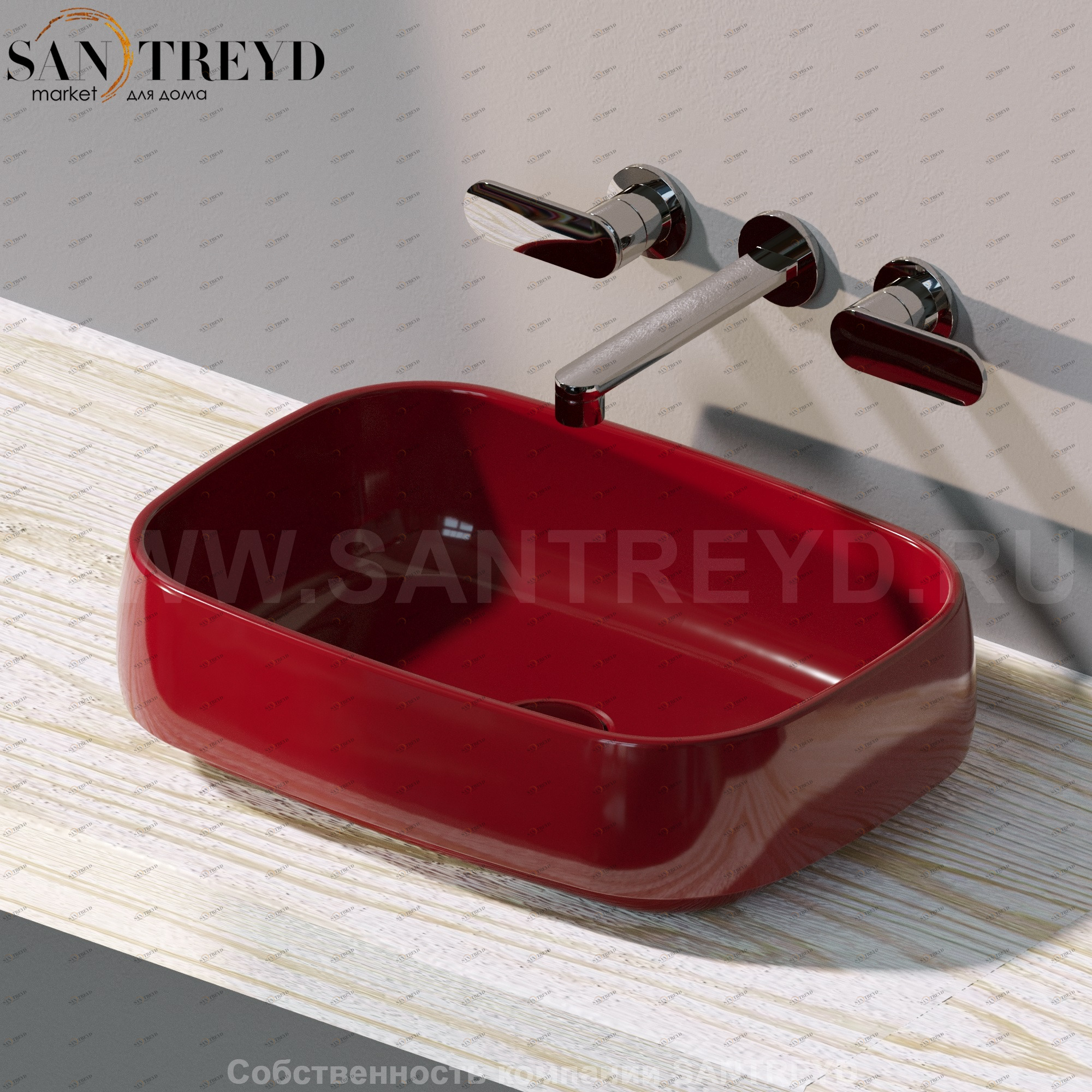 FG50A3011 Накладная раковина на столешницу  прямоугольная Ceramica Flaminia Flag