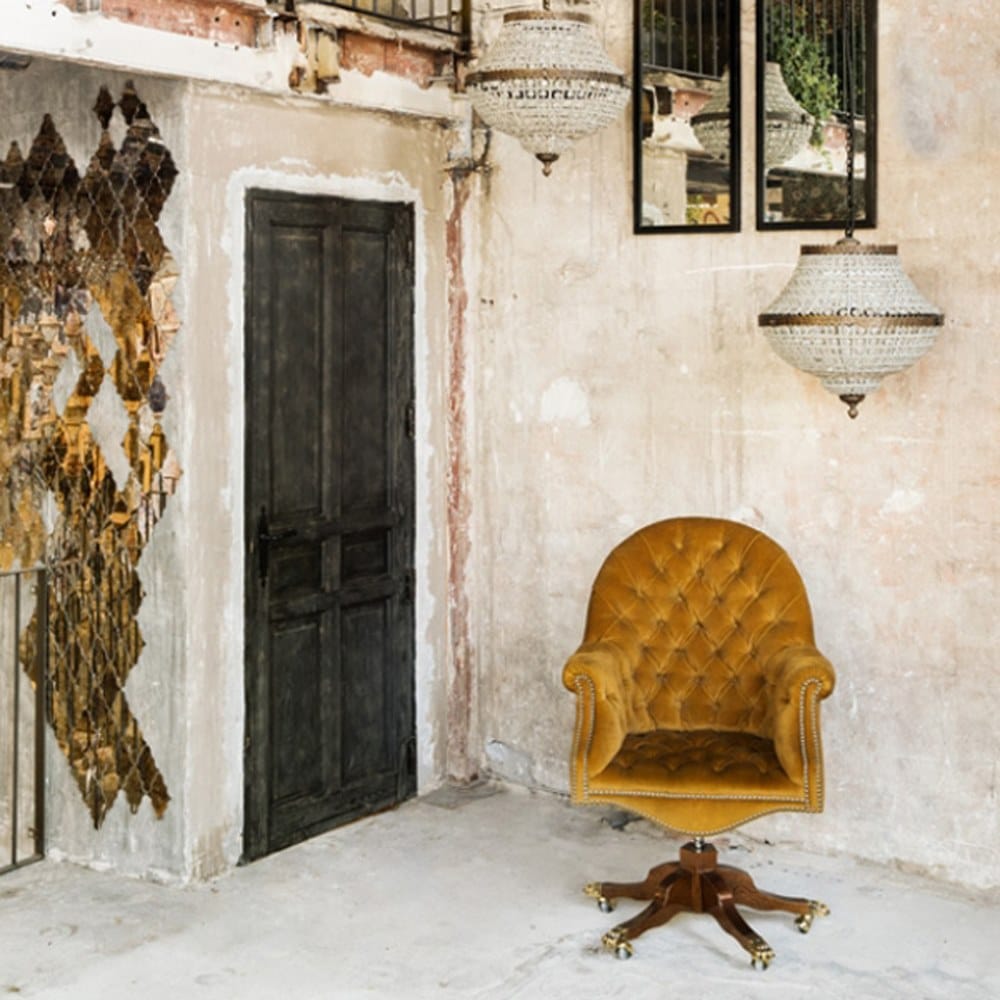 Регулируемое по высоте офисное кресло с бархатным подлокотником с 5 спицами CREARTE COLLECTIONS Gobernor Origins ARCH-00080169 - Вид №2