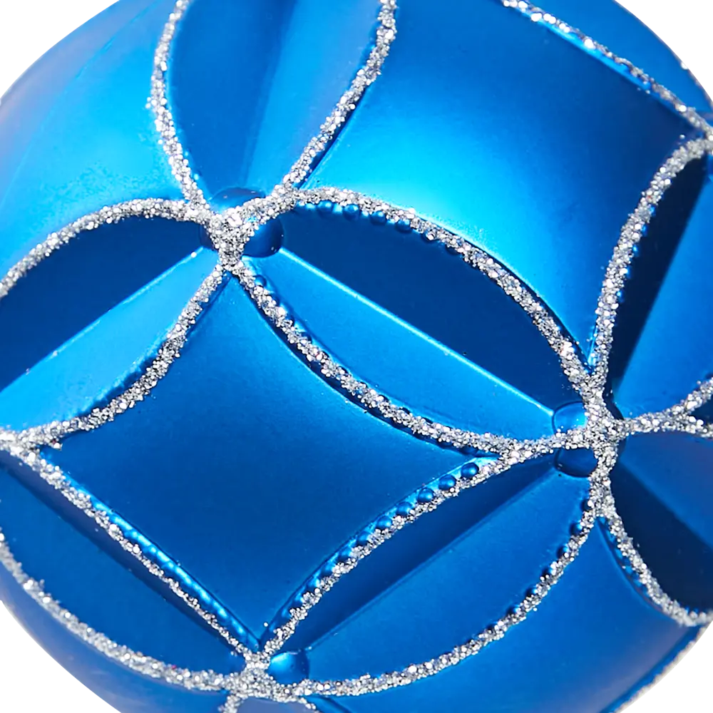 87036359 Елочное украшение Шар с объемным узором Christmas ø8 см пластик цвет синий STLM-1400968 Santreyd  - Вид №1