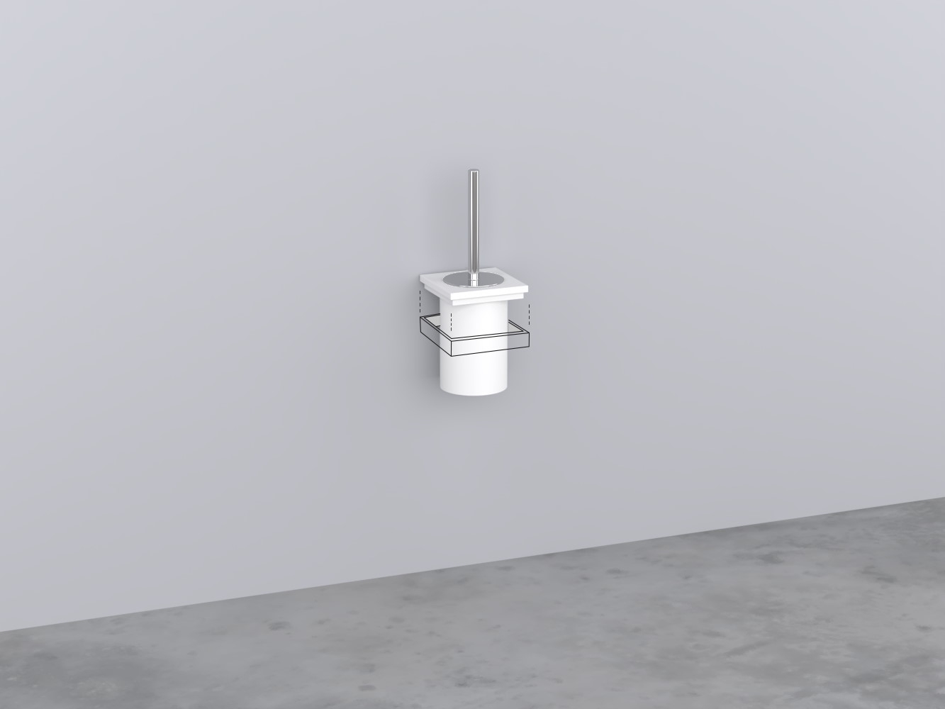 ACPS-CR Держатель для ершика LivingTec (стакан-подставка белая, рукоятка в отделке) cielo Аксессуары Ceramica Cielo