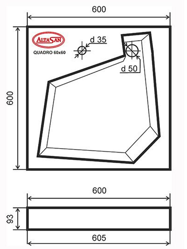 UPP60QUADROs Раковина Altasan Quadro Santreyd - Вид №1
