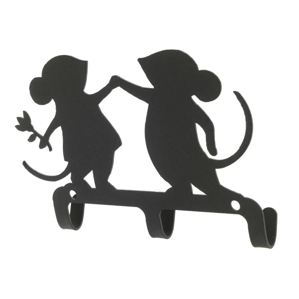 Крючок трёхрожковый DuckandDog «Мышки», сталь, матовый чёрный STLM-2199314 - Вид №1