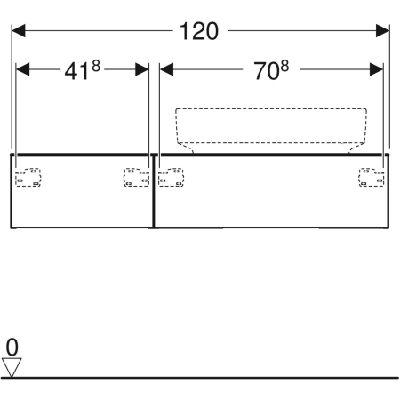 501.181.00.1 Шкафчик для накладной раковины Geberit VariForm, с двумя выдвижными ящиками, полкой и сифоном Geberit  - Вид №14