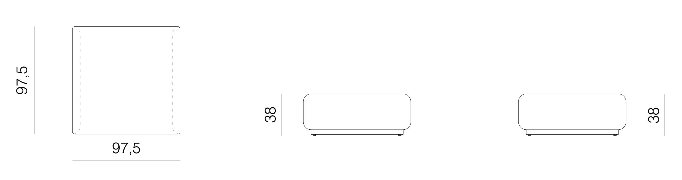 Угловой диван из ткани с полуостровом prostoria Klaster ARCH-00013192 - Вид №1