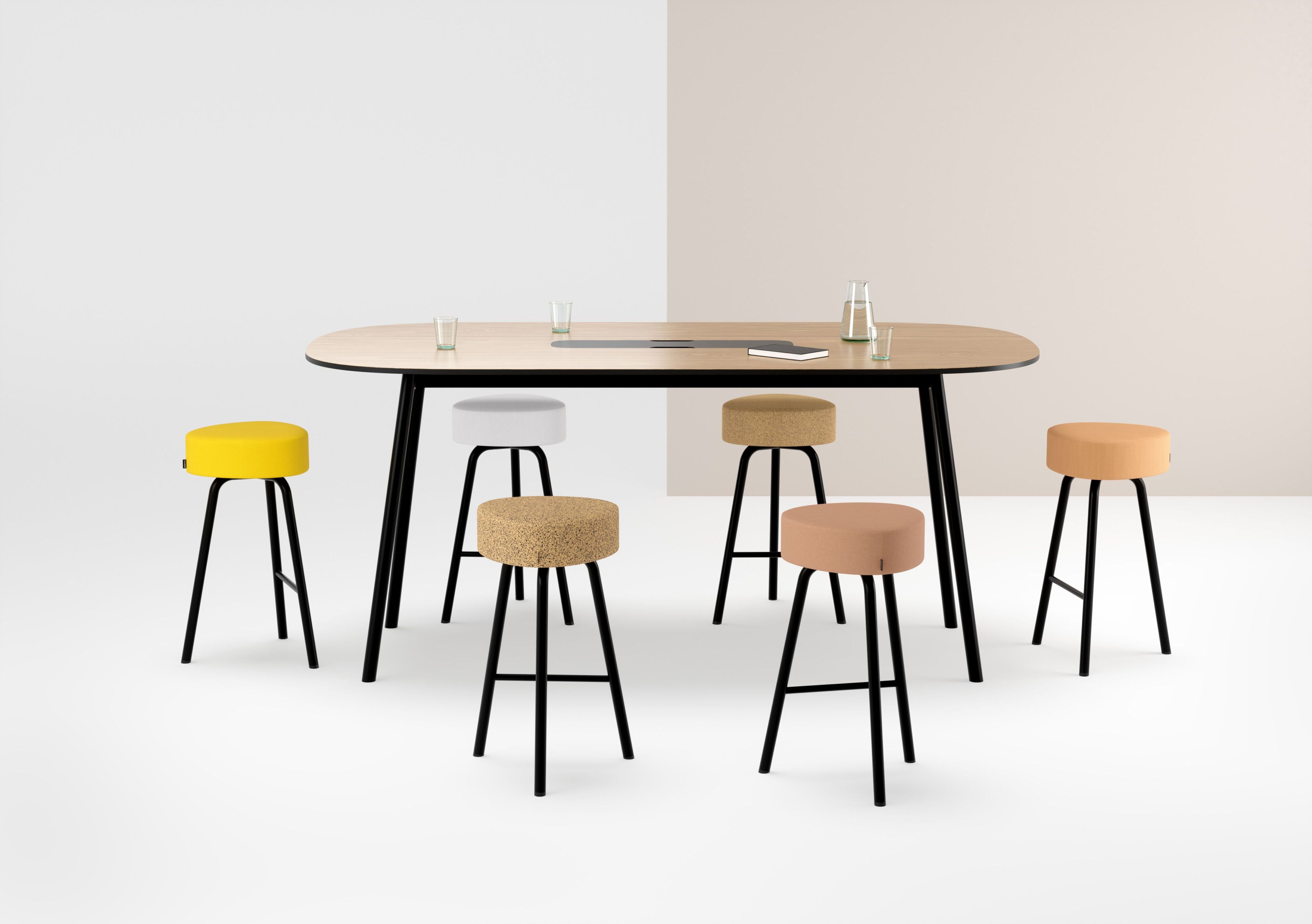 Высокий прямоугольный стол для совещаний из стали и дерева с системой люверсов Cascando Pully ARCH-00000378 - Вид №10