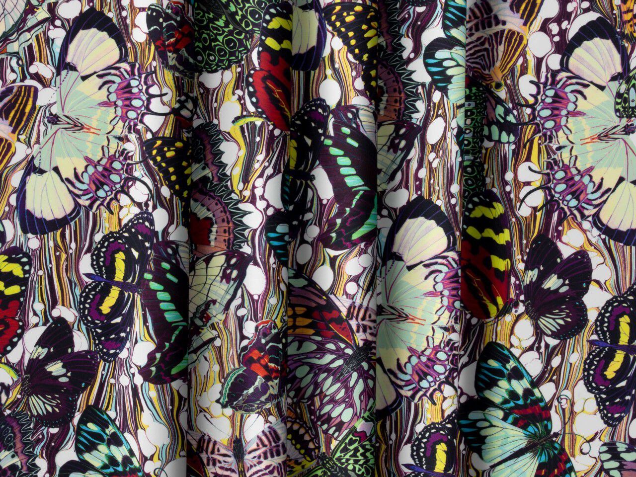 Многоцветная хлопчатобумажная ткань LELIEVRE Jean Paul Gaultier - La Croisière s'amuse ARCH-00144032