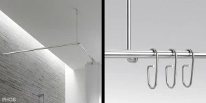 DSE1700-750 Г-образный карниз для душевой занавески, 170 x 75 см, для привинчивания PHOS