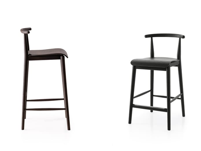 Высокий деревянный табурет с подставкой для ног B&B Italia Jens ARCH-00115597 - Вид №1