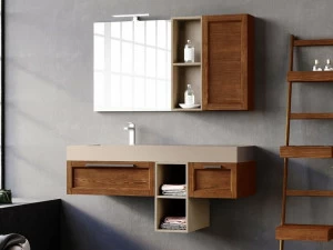 Mobiltesino Настенная тумба под умывальник из ясеня с ящиками Frame