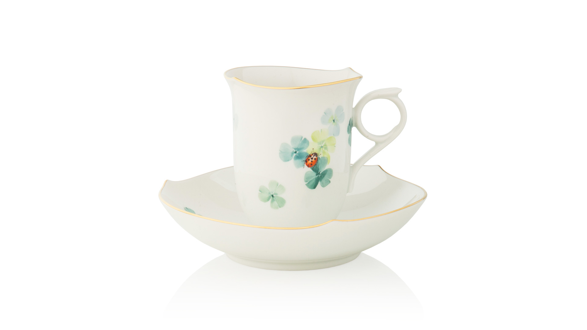 10577266 Meissen Сервиз чайный 6/20 "Игра волн, Божья коровка на клевере" Фарфор  - Вид №1