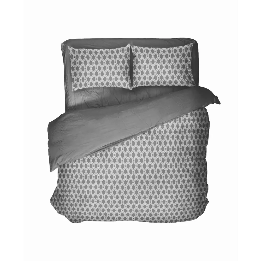 Комплект постельного белья Шуйские Ситцы Соты полутораспальный бязь серый STLM-2151537 - Вид №1