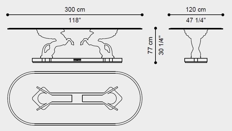 Деревянный и стеклянный стол ETRO Home Interiors Mythos ARCH-00148320 - Вид №5