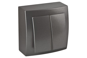 16351989 Выключатель 2ОП антрацит Themis metallic 26161003 Nilson