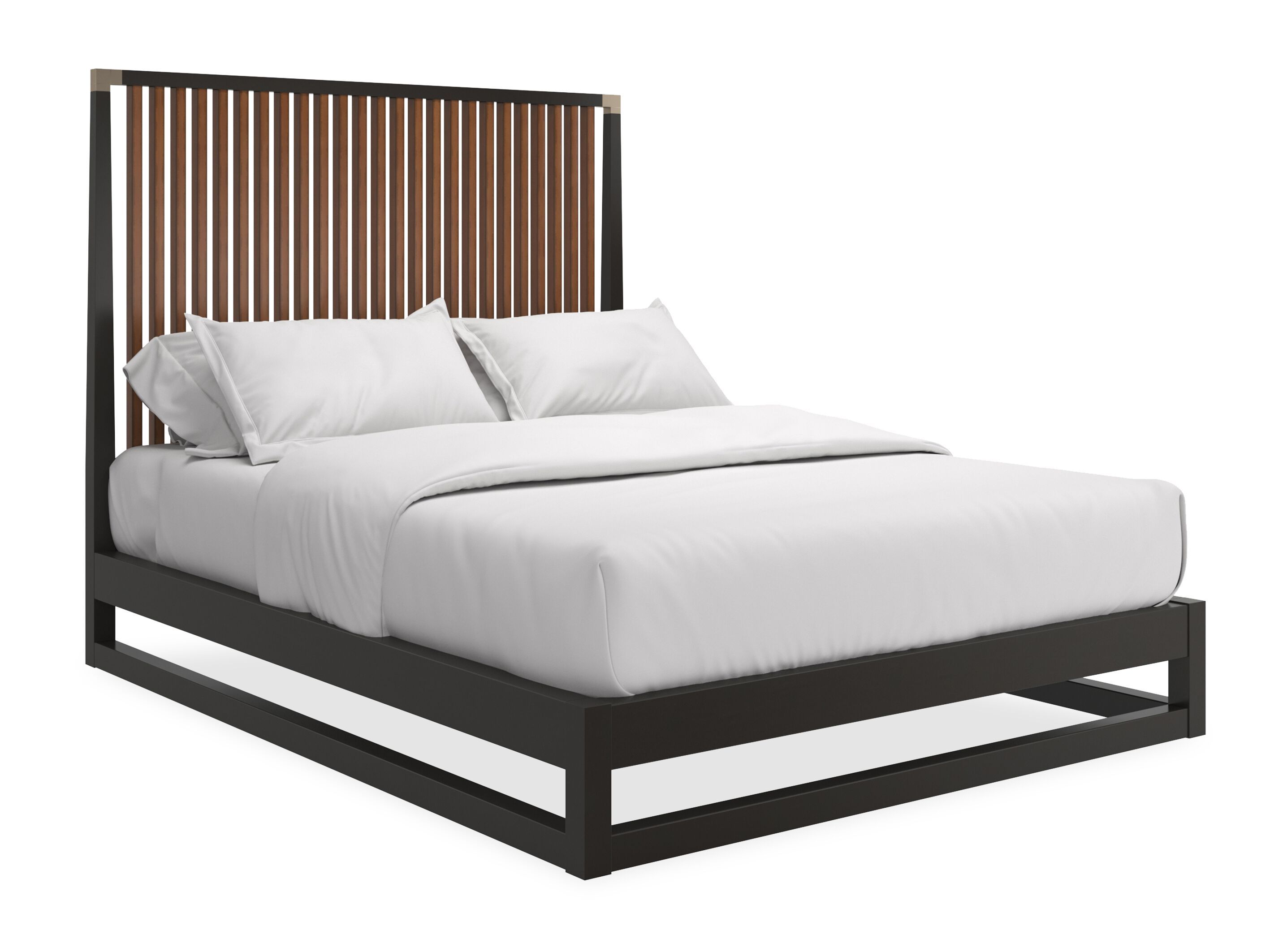 Деревянная кровать размера "queen-size" с высоким изголовьем Caracole PINSTRIPE SLATTED ARCH-00136233 - Вид №1