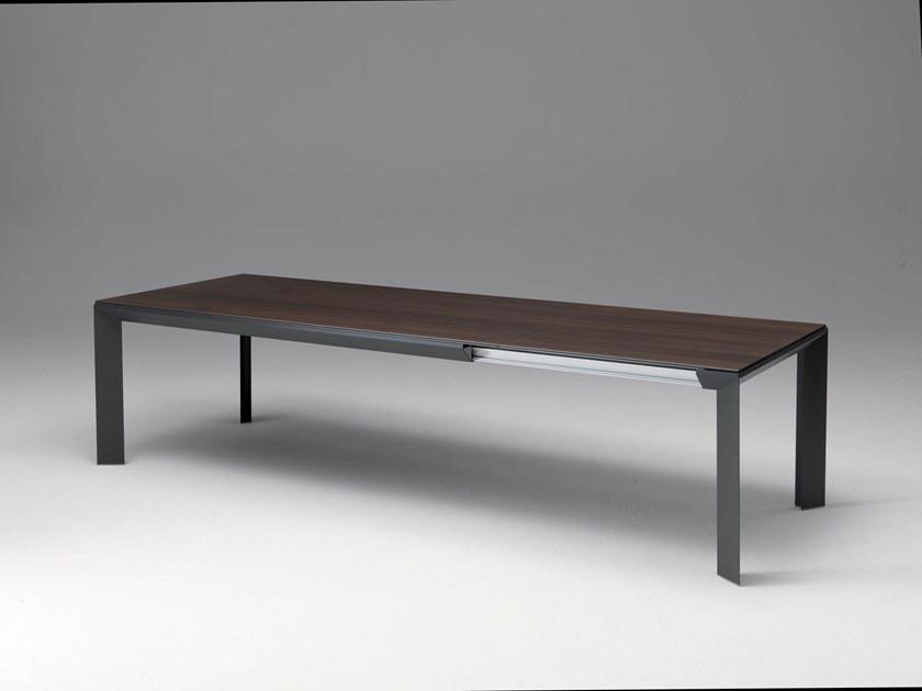 Ozzio Italia Раздвижной обеденный стол из алюминия и дерева  T205  - Вид №4