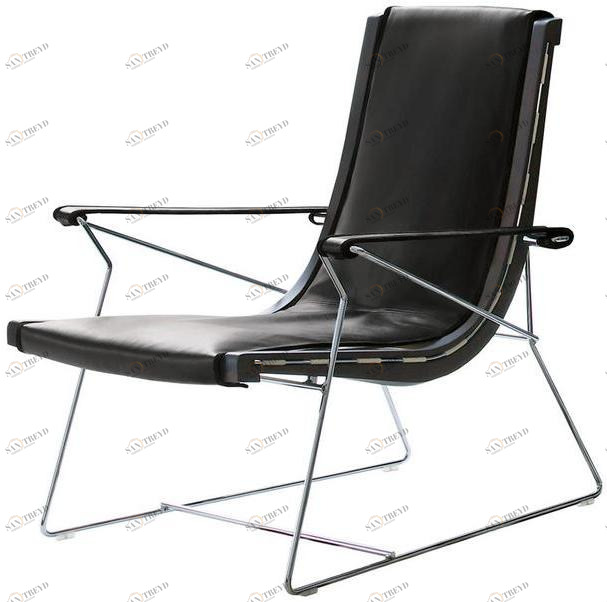 B&B Italia Кожаное кресло с салазками и подлокотниками J.j sun-id-1352126