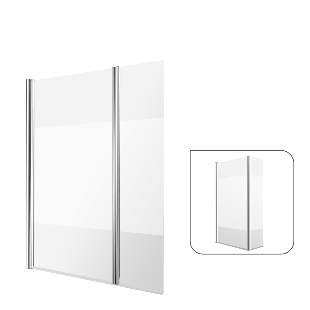 82603393 Ширма на ванну Essential поворотный 140 см цвет серый STLM-0031277 SENSEA 