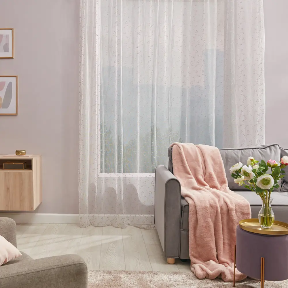 Тюль на ленте «Мия» 300x280 см цвет розовый MIAMOZA STLM-2111549