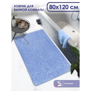 91249781 Коврик для ванной Shahintex РР 836994прямоугольный 60x120см цвет голубой STLM-1035595
