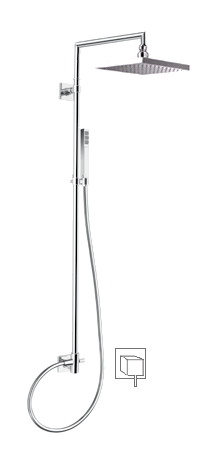 30496/ID-CR CARIMALI Поворотная душевая стойка, Квадратная душевая лейка 