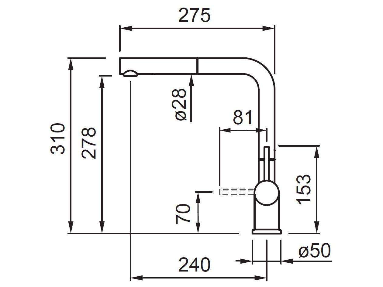 Однорычажный смеситель для кухни с выдвижным ручным душем Elleci Elite Kitchen ARCH-00077973 - Вид №3