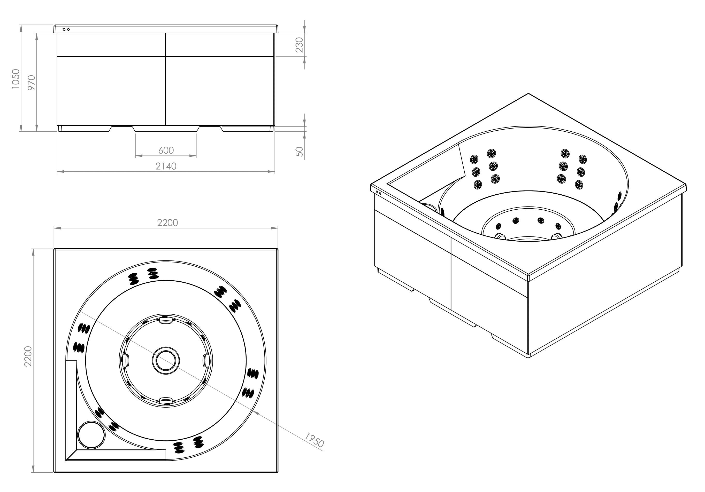 Открытый джакузи акриловые мини-бассейн Drop DROP X ARCH-00057505 - Вид №8