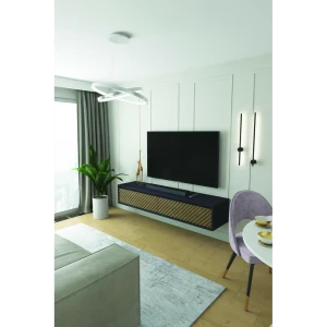91769089 Тумба под телевизор Мебельнов Рим elite 00355/00356 170x30x40 см лдсп цвет графит, дуб натуральный STLM-1086616