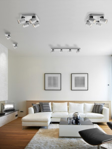 088266 Потолочный светильник 4 софита белый Schuller Turn