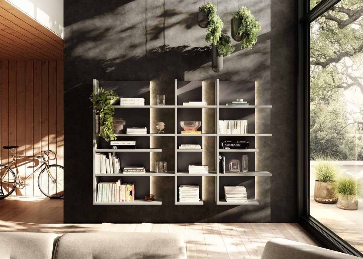 Деревянный подвесной книжный шкаф с освещением Lago PENTAGRAM - 1455 ARCH-00094317 - Вид №1