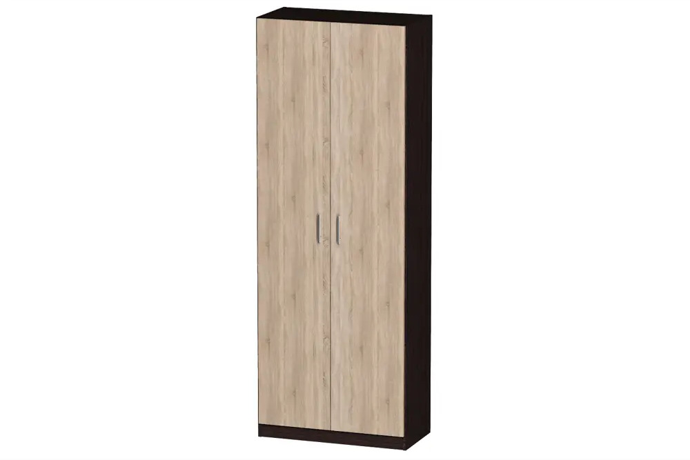 91368713 Шкаф распашной Furnistyle Лайф ЛШО-03 80x215x40 см ЛДСП цвет венге/дуб сонома STLM-1077816