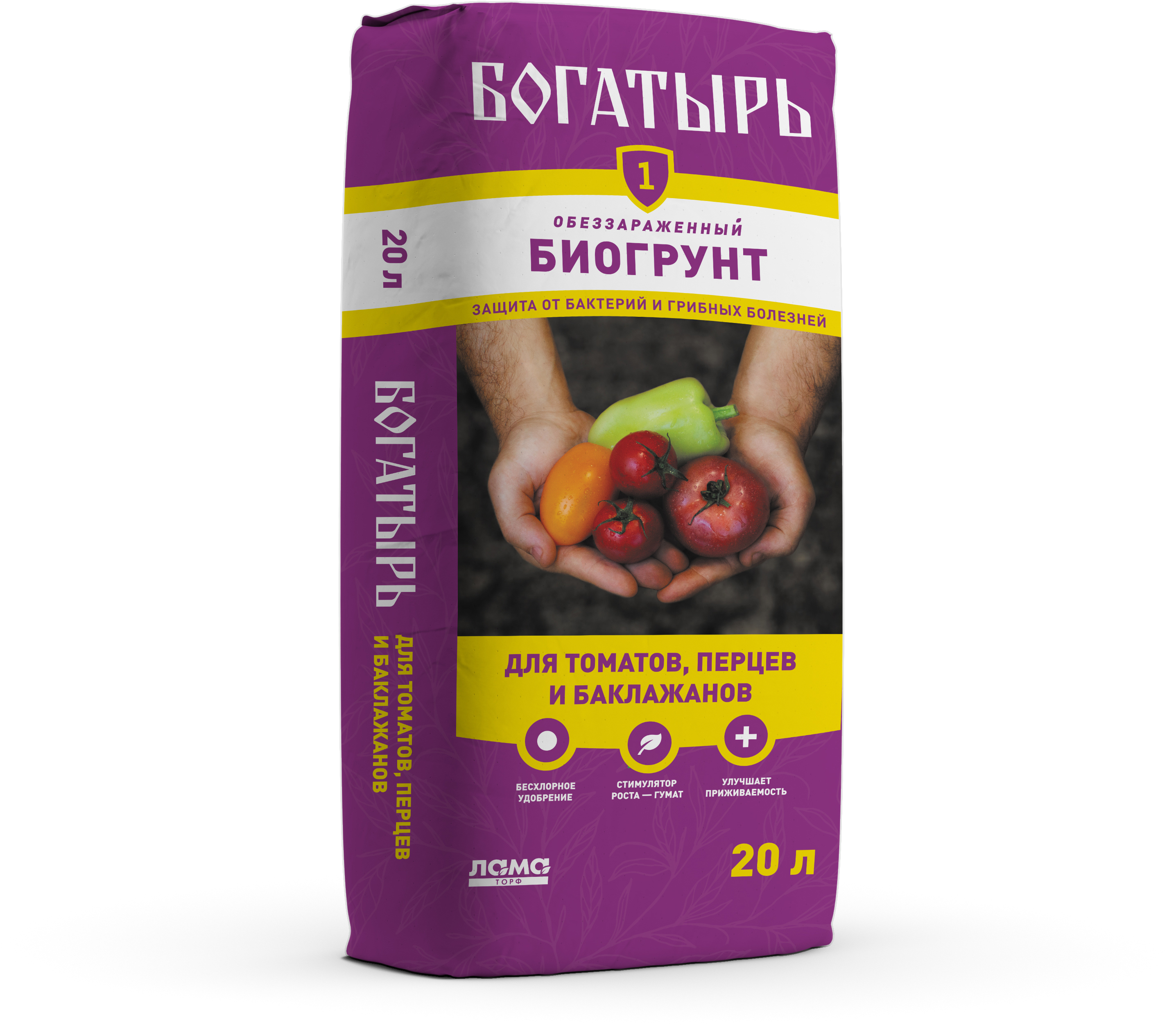 91099525 Биогрунт для томатов перца и баклажанов 20 л STLM-0483869 БОГАТЫРЬ