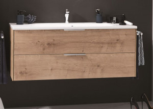 SETDL121(785/185) Puris D.Light, тумба + раковина из минерального литья 1200 мм, цвет дуб натуральный