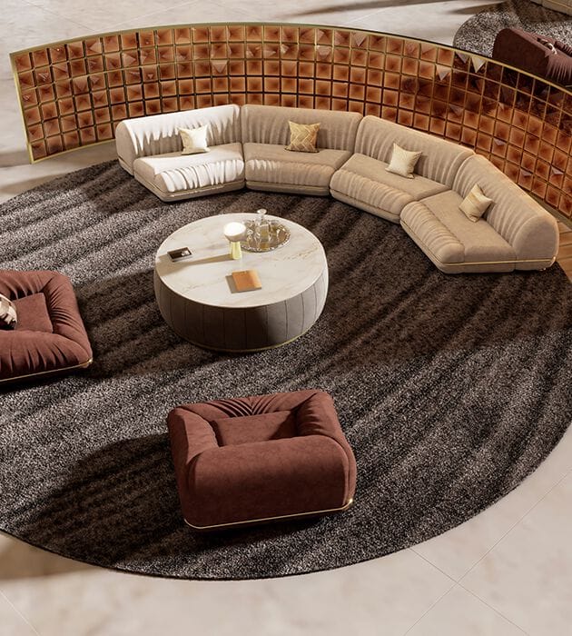 Изогнутый диван из ткани Essential Home Xenox ARCH-00027796 - Вид №3