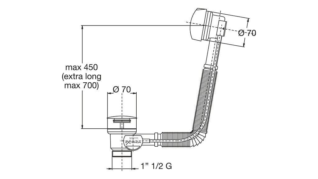 Хромированная латунная колонна для ванны Bonomini Extensa ARCH-00033757 - Вид №4