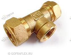 Тройник труба-труба-внутренняя резьба 15*15мм*1/2 дюйма Flexible hose Россия BIT15