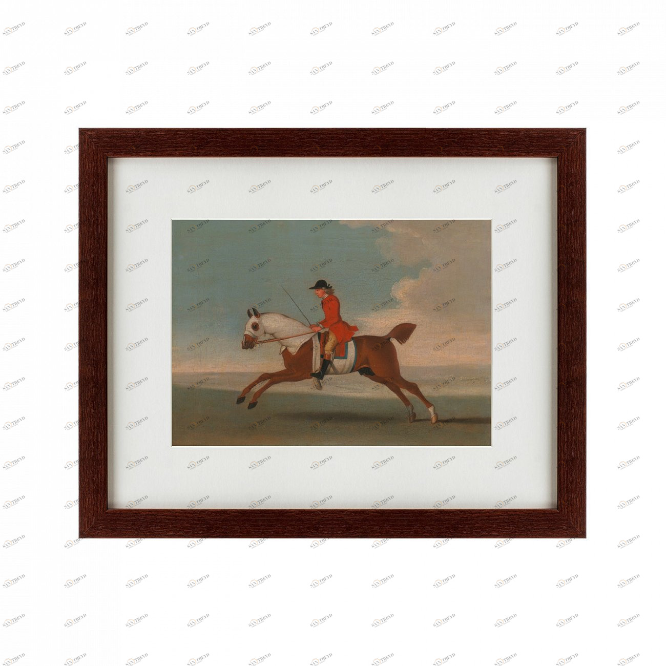 Картина: Chestnut racehorse exercised by a trainer, 1730 КАРТИНЫ В КВАРТИРУ  135542 Разноцветный 