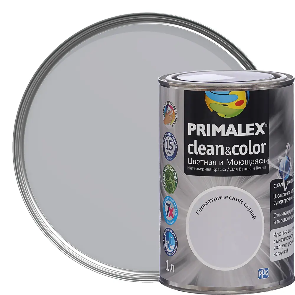 Краска PR-X Clean&Color 1 л Геометрический серый PRIMALEX STLM-2151155