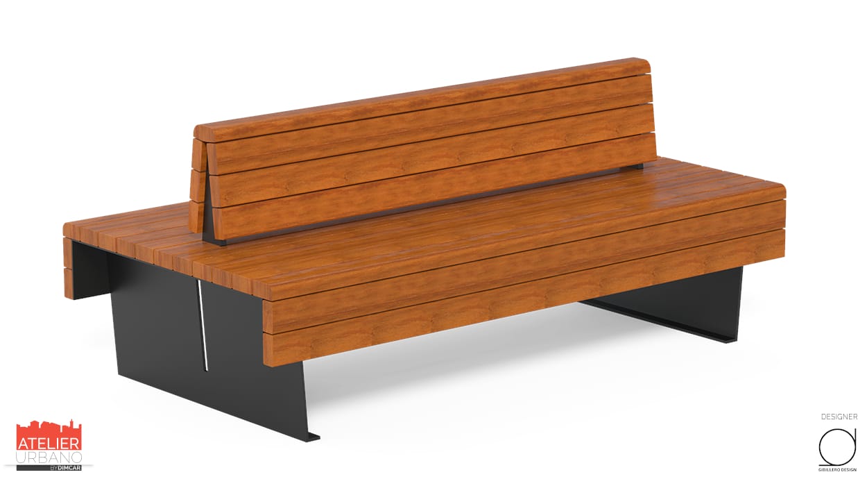 Скамья из окуме со спинкой DIMCAR Блоха ARCH-00043304 - Вид №1